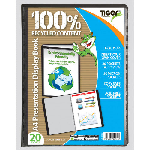 A4 Presentation Display Book – 20 Pockets (Black)