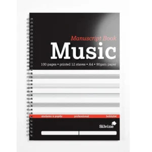 Silvine A4 Twinwire Manuscript Music Book – Single Book