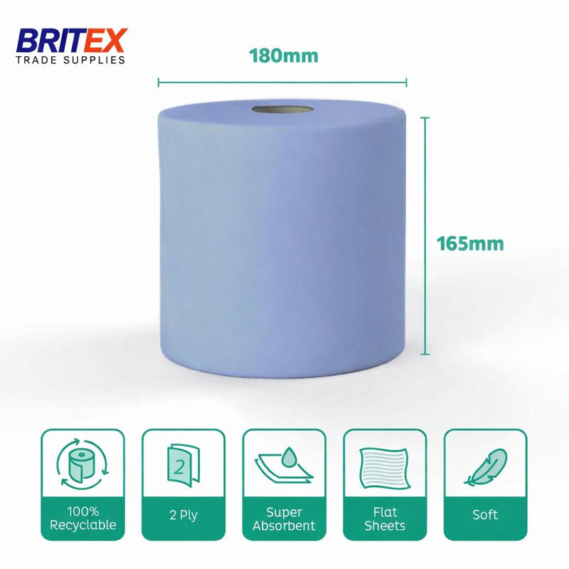 Swift Centrefeed Premium 2-Ply 150m Blue Roll