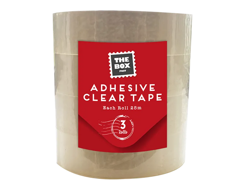Clear Adhesive Tape 3 Pack – 25m Rolls | CDU Display