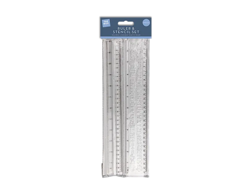Ruler and Stencil Set – 2 Pack | Drawing & Geometry Tools