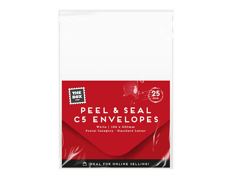 White C5 Peel & Seal Envelopes – 25 Pack | Self Seal Mailing Envelopes