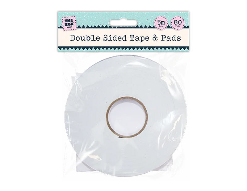 Double Sided Tape 5m & 80 Adhesive Pads – Multi-Purpose Mounting Set