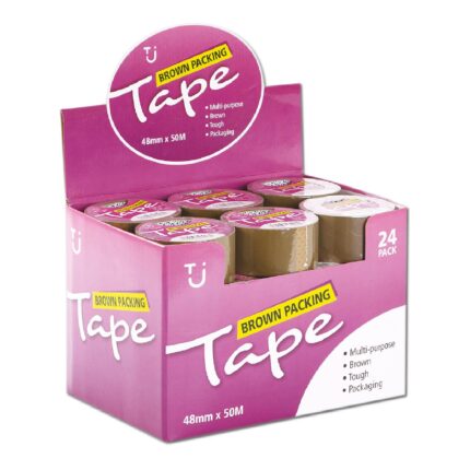 TJ brown packaging tape 48mm x 50m – pack of 24